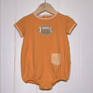 MAGNOLIA BABY EUC 100% Pima Cotton Football Appliqué Bubble